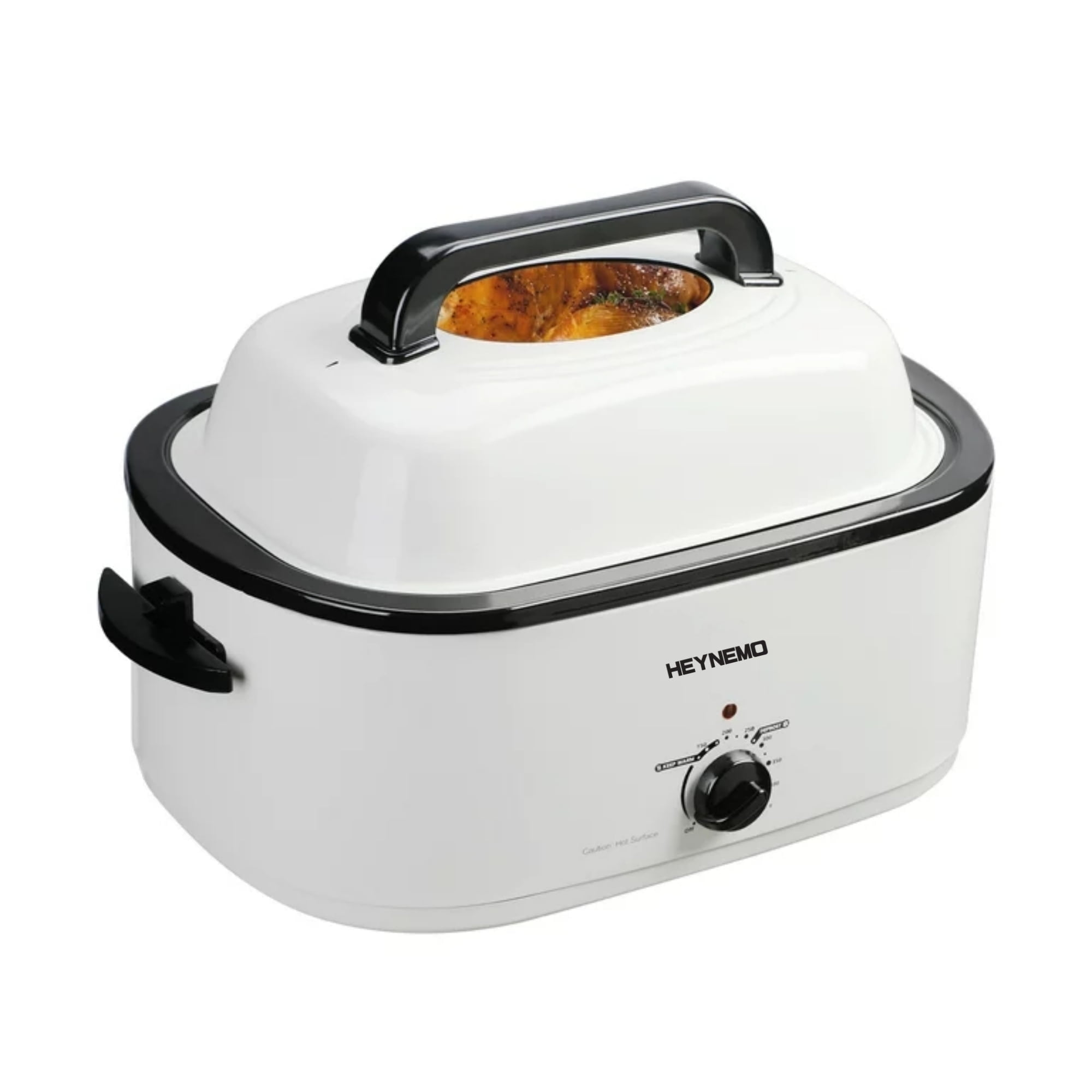 Superjoe 26 Quart Multifunctional Electric Roaster Oven Stainless Steel Self Basting Lid Removable Pan White Walmart