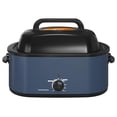 thumbnail image 1 of 26 Quart Electric Roaster Oven with Visible & Self-Basting Lid, Large Turkey Defrost Warm Function, Adjustable Temperature, Removable Pan Rack, Stainless Steel, Blue, 1 of 8