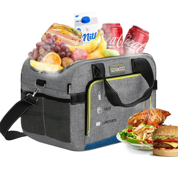 26 Quarts Foldable Portable Cooler & Heater Bag, Powered 12 Volt AC/DC Compatible, Ideal for Vehicle Travel and Outdoor Use（25L Gray）