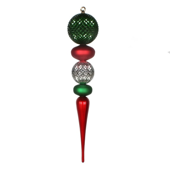 26" Red/Silver/Green Durian Finial Ornament
