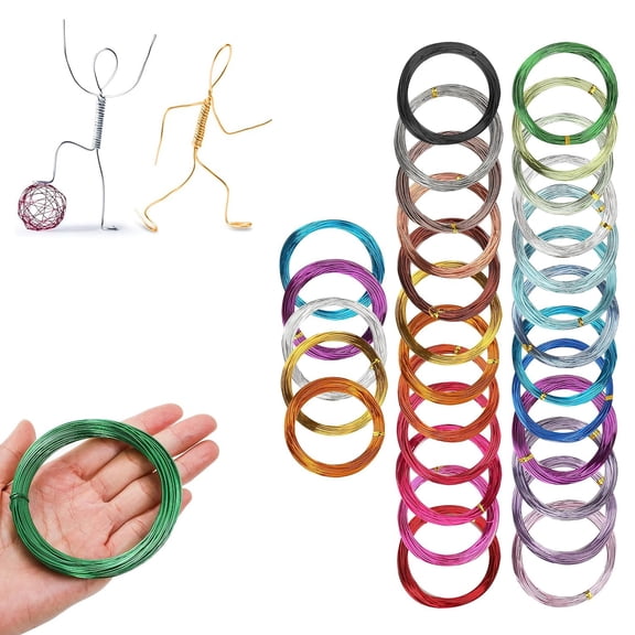 26 Rolls Colored Aluminum Crafts Wires,Bexikou 0.8 mm Metal Artistic Beading Wire,Colorful Jewelry Wire Craft Wire for Christmas Ornaments Jewelry DIY Craft Wreath Making
