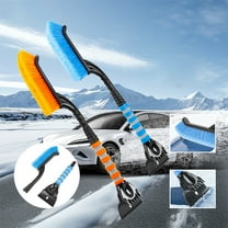 26" Snow Brush and Ice Scrapers for Car Windshield,Detachable Snow Scrapers with Ergonomic Foam Grip for Cars,Trucks,SUVs (Heavy Duty ABS, PVC Brush, Blue)