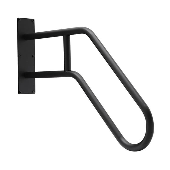 26" Stair Handrails for 1-3 Steps Wall Mounted Safety Grab Bar Matte Black Railings