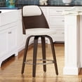 thumbnail image 1 of 26'' Swivel Counter Height Bar Stool with Backs Mid Century Bar Stools for Kitchen Island, White, 1 of 7