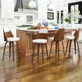 thumbnail image 1 of 26" Swivel Counter Height Bar Stools Set of 4 with Backs, Mid Century for Kitchen Island, White, 1 of 6