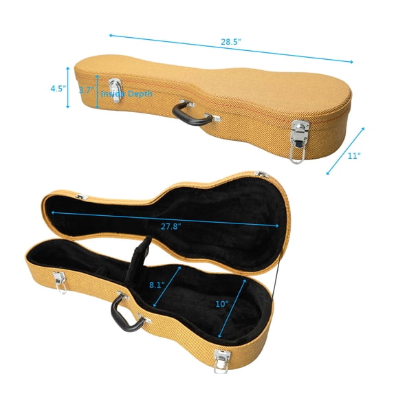 26" Top Grade Tenor Leather Ukulele Case Yellow