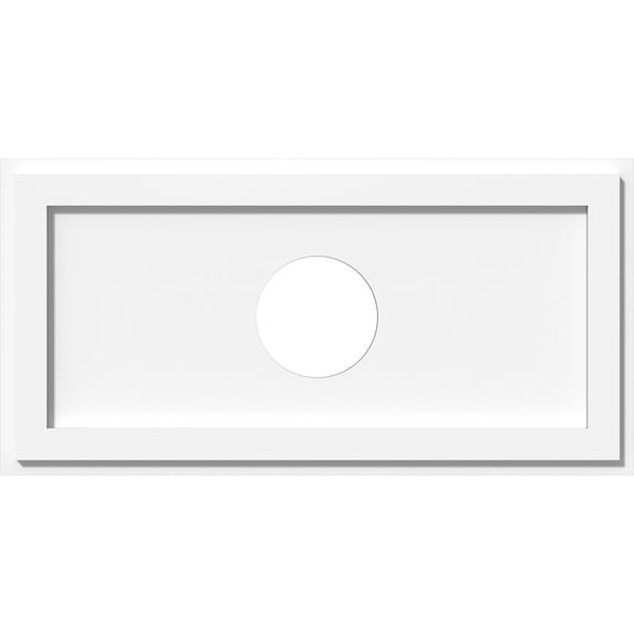 26"W x 13"H x 5"ID x 9"C x 1"P Rectangle Architectural Grade PVC Contemporary Ceiling Medallion