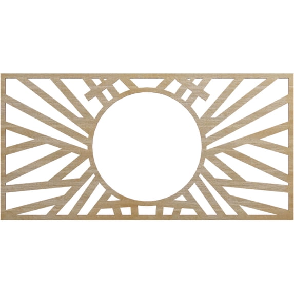 26"W x 13"H x 9 5/8"ID x 3/8"T Hoover Wood Fretwork Pierced Ceiling Medallion, Hickory