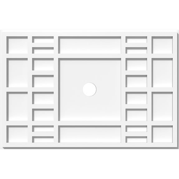 26"W x 17 3/8"H x 2"ID x 9"C x 1"P Beaux Architectural Grade PVC Contemporary Ceiling Medallion