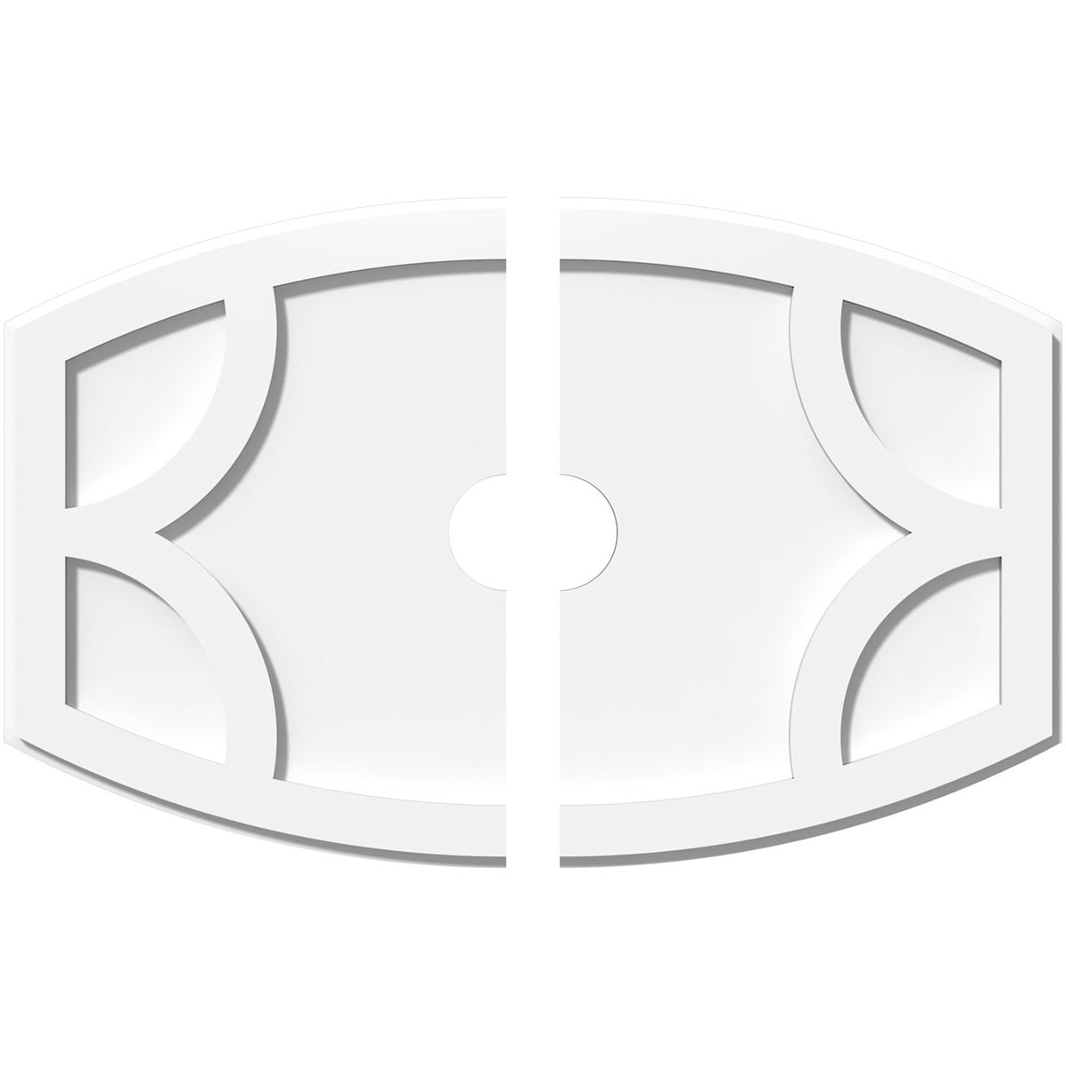 26" White PVC Contemporary Two-Piece Ceiling Medallion