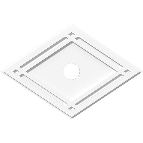 26"W x 17 3/8"H x 3"ID x 9"C x 1"P Diamond Architectural Grade PVC Contemporary Ceiling Medallion