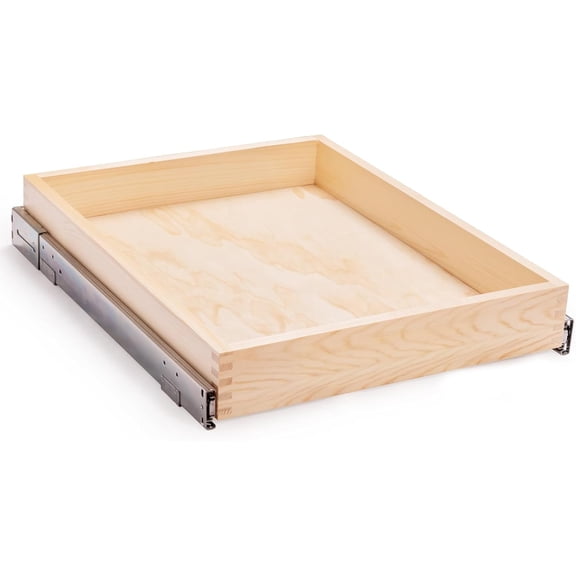 26''W x 21''D x 3''H Pull Out Cabinet Drawer Soft Close Slide Out  Organizer for Kitchen, Finished, Bottom and Side Assembly ( Drawer Part Width is 25inch)