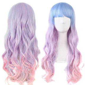 26 Wavy Multi-Color Lolita Mermaid Cosplay Party Wig Light Blue, Pink, Purple