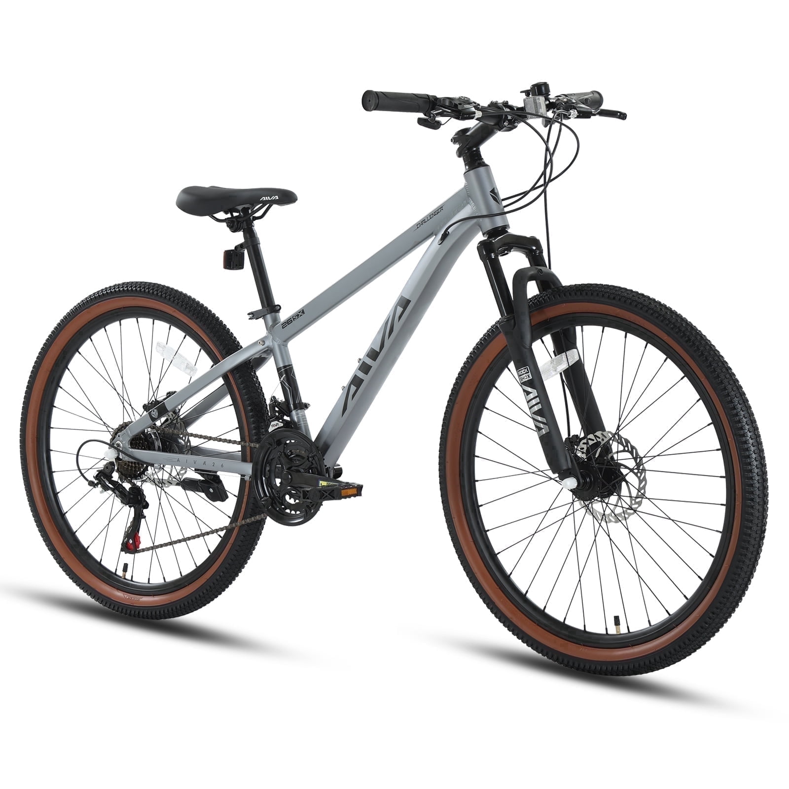 26" Wheel Mountain Bike, 21 Speed with Dual Disc Brake Mountain Bicycle, Aluminum Frame Fits Teens Womens Mens MTB Cycling Bikes