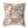 thumbnail image 1 of 26â€ White Red Tropical Indoor Outdoor Throw Pillow, 1 of 4