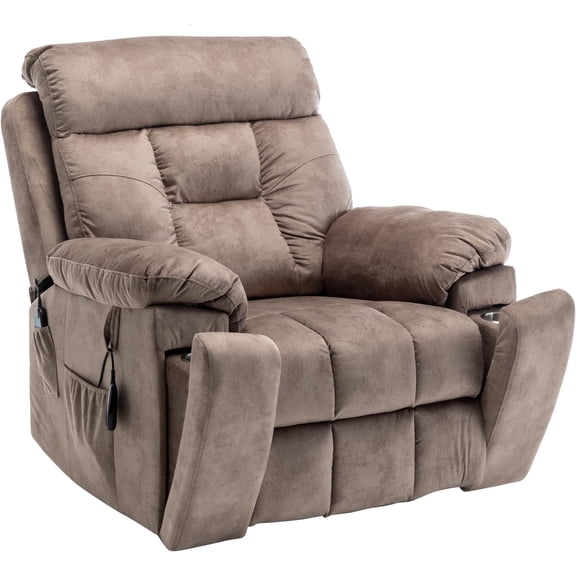 26" Width Oversized Power Lift Recliner Chair for Big Man Recliner with Heat and Massage, Hidden Cup Holder, Recliner Lift Chairs for Elderly, 400lbs