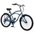 thumbnail image 1 of 26" Bike for Mens Adults Cruiser Bike Shimano 7 Speed Steel Frame City Commuter Bicycle with Dual Brakes, Blue, 1 of 7
