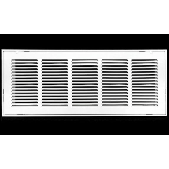 26" X 12" Steel Return Air Filter Grille for 1" Filter - Removable Face/Door - HVAC DUCT COVER - Flat Stamped Face - White [Outer Dimensions: 28 5/8"w X 14 5/8"h]