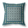 thumbnail image 1 of 26" X 26" Blue And Beige Broadcloth Floral Throw Pillow, 1 of 5