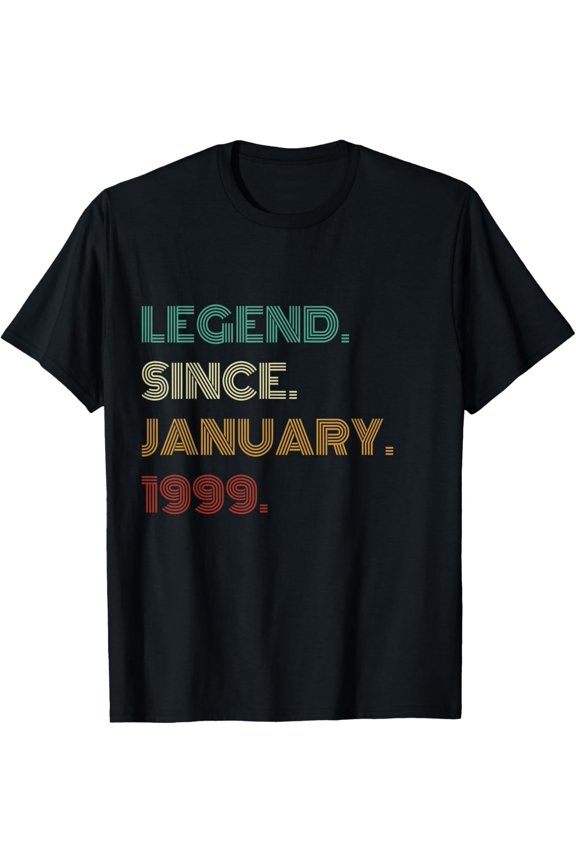 26 Years Old Legend Since January 1999 26Th Birthday T-Shirt