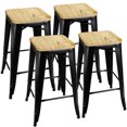 26" barstools Set of 4 Counter Height Metal Bar Stools Indoor Outdoor