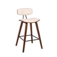 thumbnail image 1 of 26 in. Cream Faux Leather Mid Century Modern Bar Stool, 1 of 1