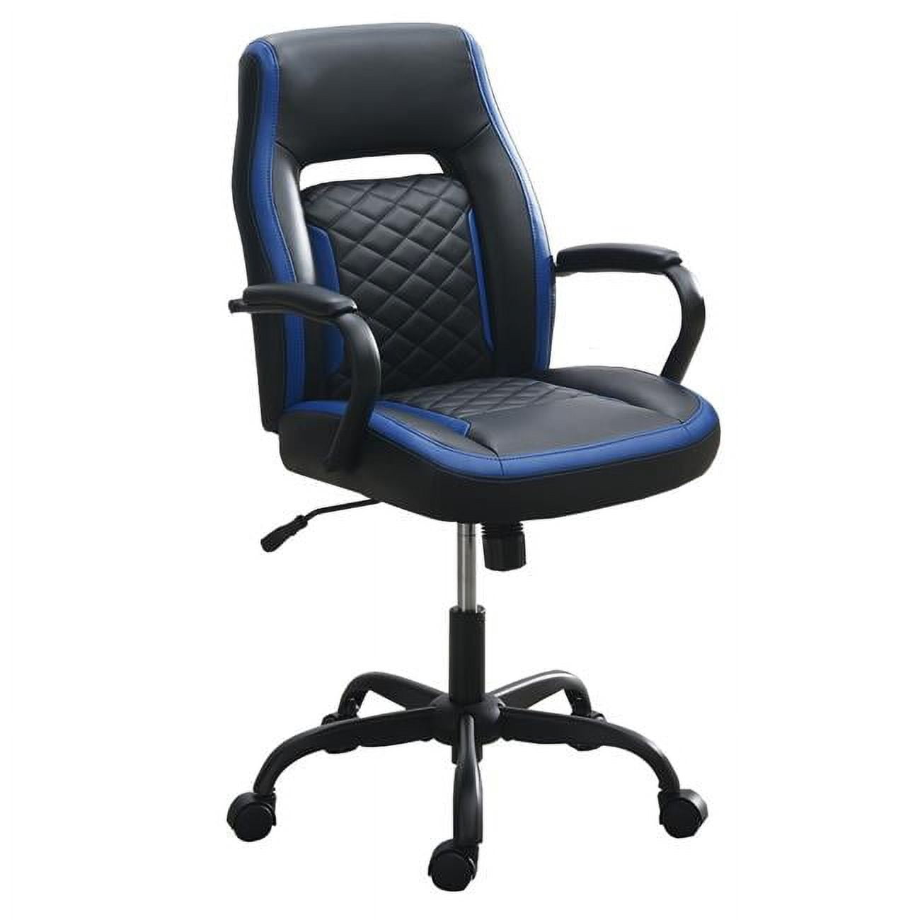 Ida 26 Inch Ergonomic Office Chair Faux Leather Swivel Seat Black Gray Saltoro Sherpi Walmart