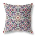 thumbnail image 1 of 26 in. Mauve & Blue Cloverleaf Indoor & Outdoor Throw Pillow, Maroon & Green, 1 of 1