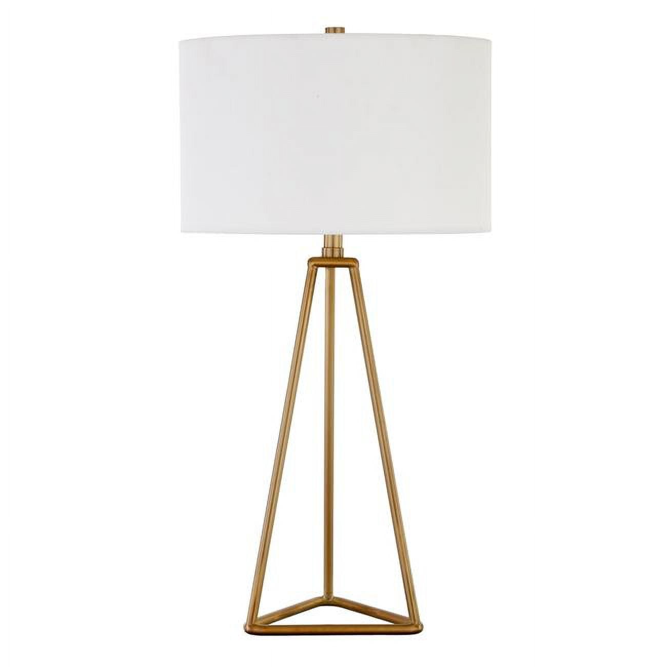 Gino 26" Brass Table Lamp with Off-White Fabric Shade - Smart Home Compatible