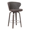 thumbnail image 1 of 26 in. Mynette Swivel Faux Leather Bar Stool, Brown, 1 of 1