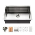 thumbnail image 1 of 26 in. Novus Series Undermount Dual Level Workstation Kitchen Sink with Interchangeable Dual Sliding Platform System & 5 Accessories Strainer, Stainless Steel, 1 of 1