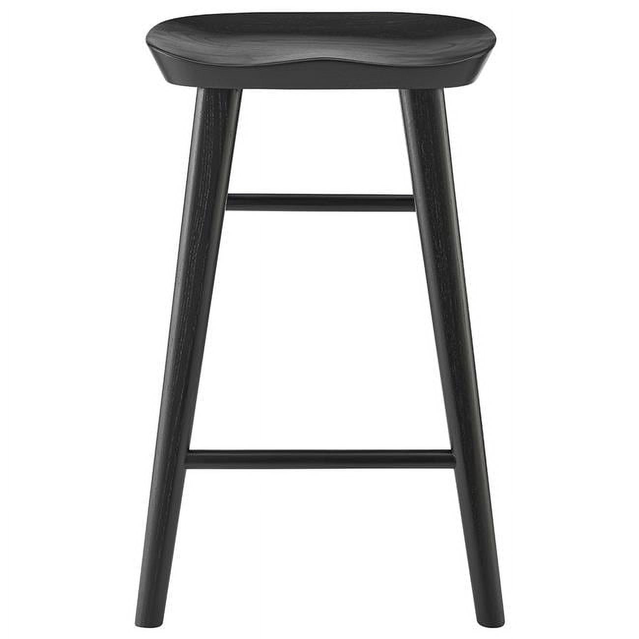 26 in. Solid Wood Counter Stool, Black