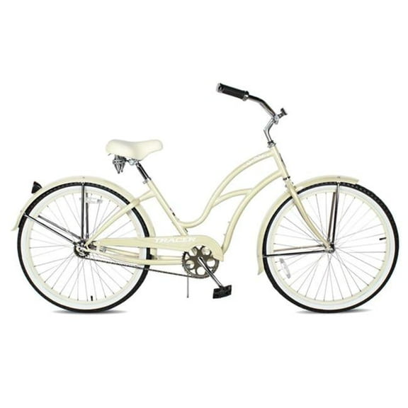 26 in. Taha 7 Speed Beach Cruiser Bikes for Women, Cream & Venilla