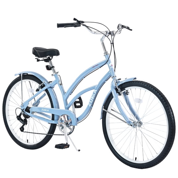 26 in Women's Beach Cruiser Bike,Shimano 7-Speed,Purple