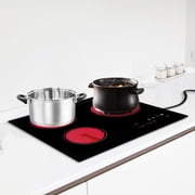 26-inch 3-Burner Ceramic Cooktop with Infrared Heating, 2600W Electric Countertop & Built-in Stove, 9 Power Levels & Digital Timer, 176-1202 F Temp Control - Compatible with All Pots & Pans