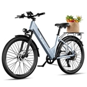 ECLIO 26 inch Adult Electric Bike, 750W Peak Commuter Ebike, Electric Mountain Bike 50 Mile Range, 20 mph, 7-Speed,UL2849 - Blue