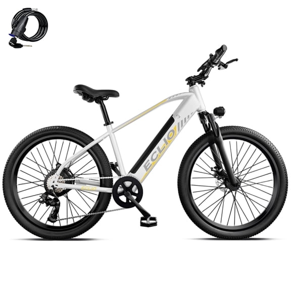 26 inch Adult Electric Bike, 750W Peak Commuter Ebike, 48V Electric Mountain Bike 50 Mile Range, 20 mph, 7-Speed,UL2849 - White
