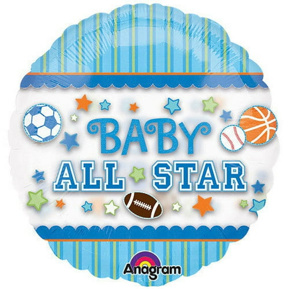 26 inch Baby All Star Clear Seethru Foil Mylar Balloon - Party Supplies Decorations