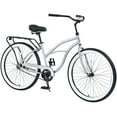 thumbnail image 1 of 26 inch Bike for Adults, Beach Cruiser Bike for Women Men, Single Speed Cruiser Bicycle with Dual Brakes, City Bike, Commuter Bike, 85% Assembled, Silver, 1 of 6