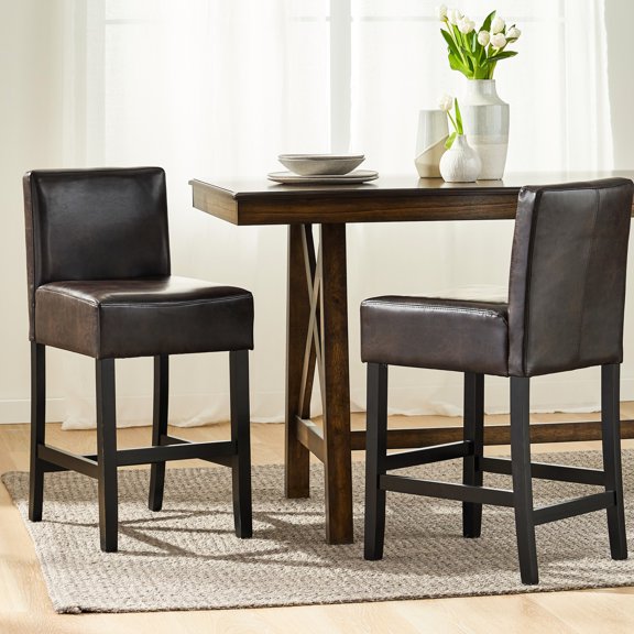 26-inch Brown Leather, High-quality Material, Set of 2 - Bring Warmth to Home