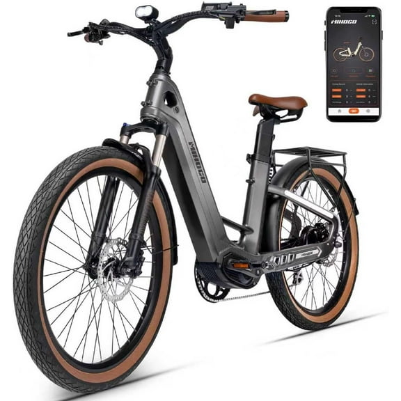 26 inch  Carbon Fiber Electric Bike for Adults, Lightweight Commuter E-Bike  with750 Motor 24MPH,Ebike with 48V Built-in Dual Batteries, 128 Miles Range, Front Suspension Electric Bicycle