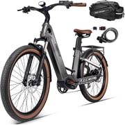 26 inch Carbon Fiber Electric Bike for Adults, Lightweight Commuter E-Bike with750 Motor 24MPH,Ebike with 48V Built-in Dual Batteries, 128 Miles Range, Front Suspension Electric Bicycle