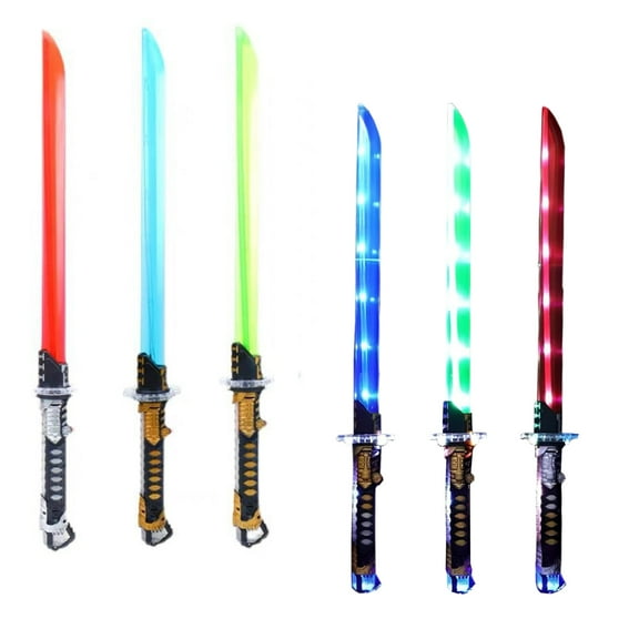 26 inch Deluxe LED Light up Ninja Toy Sword with Motion Activated Clanging Sounds (Blue)