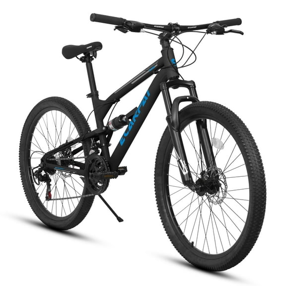 26 inch Dual Full Suspension Mountain Bike, 21 Speeds Dual Disc Brake, Carbon Steel Mountain Bike, Trail Beach Snow Commuter City Bikes, Birthday Gift Choice