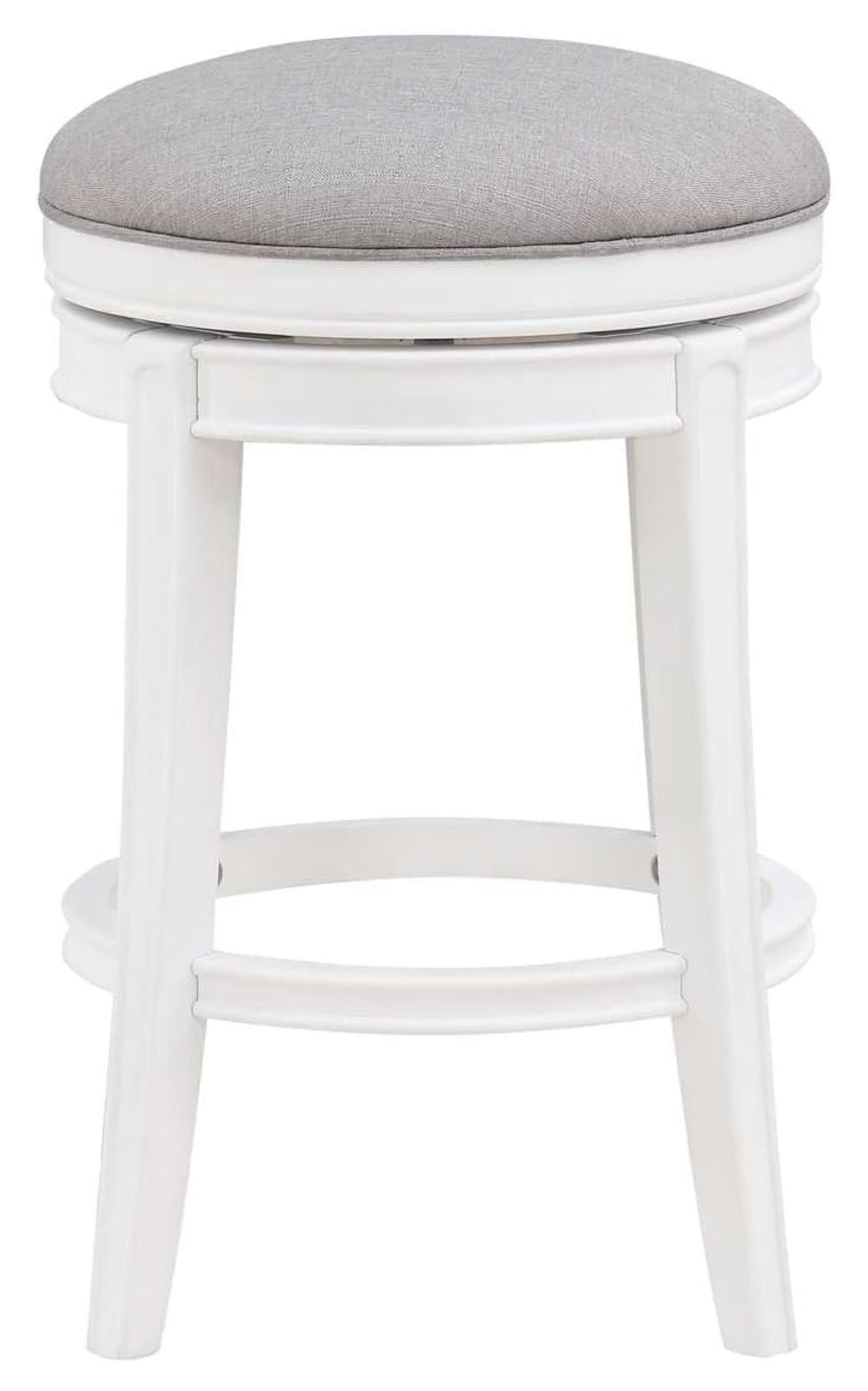 Elegant White Wood Adjustable Swivel Counter Stool