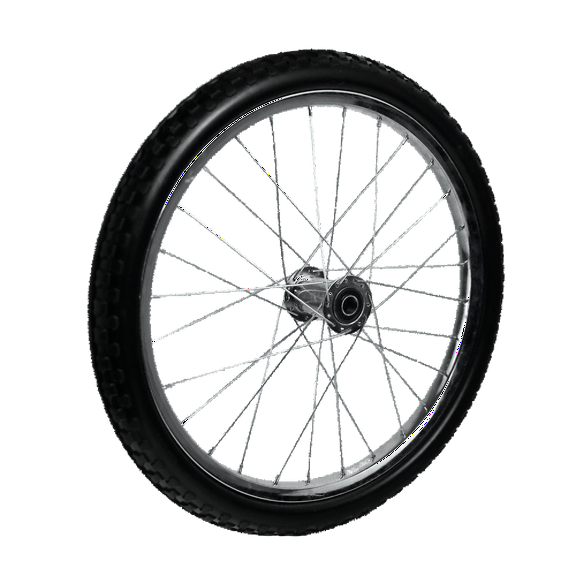 26 inch Flat Free Wheel with 5/8 Bearings on Steel Spoked Rim, 4 Center Hub 26x1.75 inch Flat Free Spoked Wheel for Wheelbarrow/Mobile ChickenShaw/Pony Cart/Deer Cart/Big Wheel