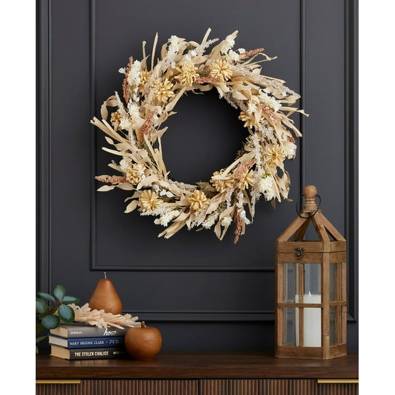 26 inch Golden Wild Flower Spring Easter Wreath - by Seasonal LLC