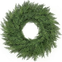 26 inch Lush Artificial Christmas Wreaths for Front Door Christmas Decorations Real Touch Faux Cedar Wreath Winter Wreath Large Green Wreaths for Windows Outdoor Indoor Walls Home Xmas Holiday Decor