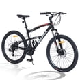 thumbnail image 1 of 26 inch Mountain Bike for Men and Women, 21-Speed Mountain Bicycle with Dual Suspension and Aluminum Alloy Frame, 85% Assembled, Black, 1 of 6