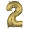 thumbnail image 1 of 26 inch Number 2 - Anagram - White Gold Foil Mylar Balloon - Party Supplies Decorations, 1 of 1